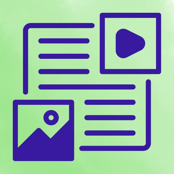ícone representando materiais visuais