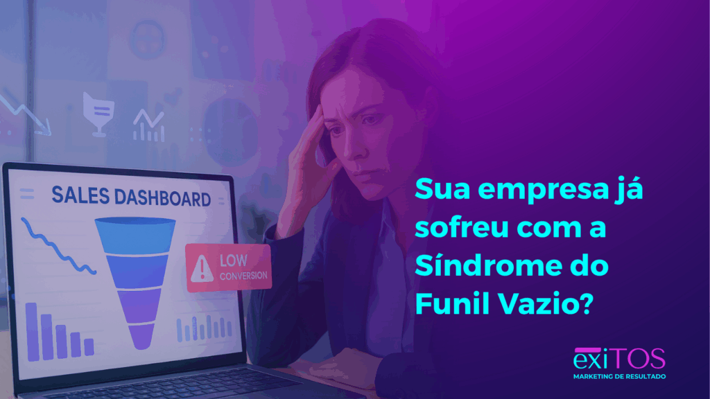 Executivo analisando funil de vendas vazio em dashboard digital com expressão de preocupação